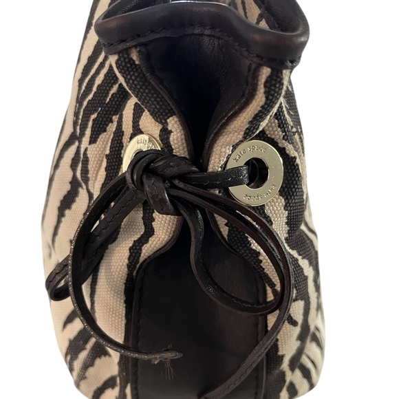 Kate Spade Zebra Print Canvas Handbag with Brown Leather Accents - Picture 5 of 16